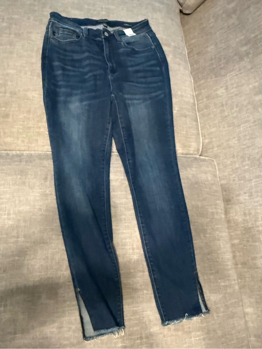 Judy Blue Dark Indigo Skinny Jeans with Ankle Slits